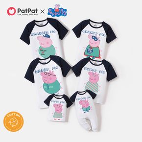Peppa Pig Family Matching  Colorblock Big Graphic Cotton Tee