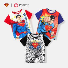 Superman Kid Boy Superheld Kurzarm-T-Shirt mit Allover-Print