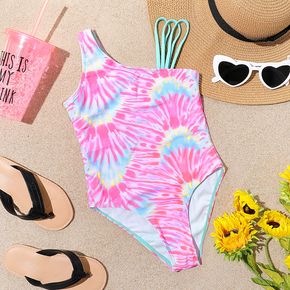 Kid Girl Tie Dyed Onepiece Strap Swimsuit