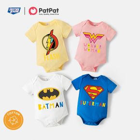 Justice League Baby Boy/Girl Cotton Short-sleeve Graphic Romper