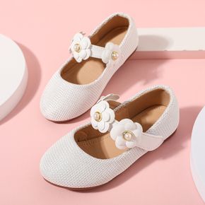 Toddler / Kid Faux Pearl Floral Decor Textured Mary Jane Shoes