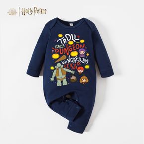 Harry Potter 100% Cotton Baby Boy  Wingardium Pumpkin Print Jumpsuit