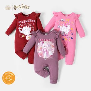 Harry Potter Baby Girl Graphic Ruffle Long-sleeve Cotton Jumpsuit