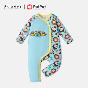 Friends Baby Unisex Jumpsuits Positioning print Slanted Shoulder Long sleeve