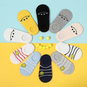 5-pairs Baby / Toddler / Kid Smiley Pattern Solid Socks