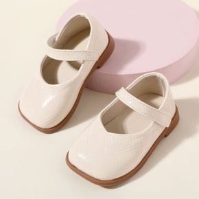 Toddler Square Toe Solid Textured Flats