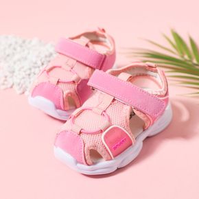 Toddler Mesh Panel Round Toe Pink Sandals