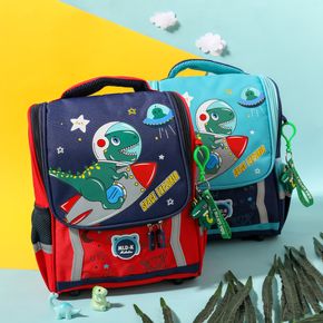Kids Flat Cartoon Space Dinosaur Print Preschool Backpack Travel Backpack