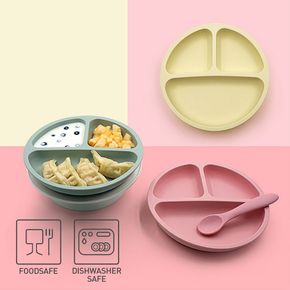 Baby Divided Plates Toddler Silicone Divided Plates Feeding Safe Kids Dishes Dinnerware