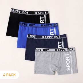 4-Pack Kid Boy Letter Print Boxer Briefs Underwear