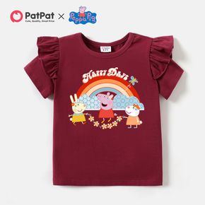 Peppa Pig Toddler Girl Rainbow Floral Cotton Tee