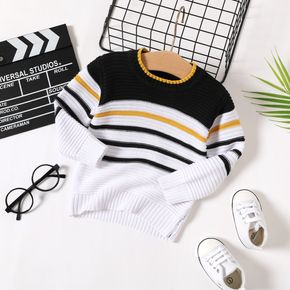 Baby Boy Striped Knitted Long-sleeve Pullover Sweater