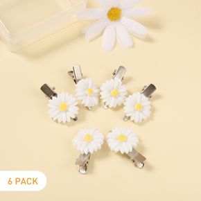 6-pack Floral Daisy Decor Hair Clip for Girls