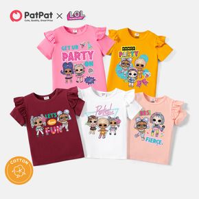 L.O.L. SURPRISE! Kid Girl Cotton Letter Print Ruffled Short-sleeve Tee