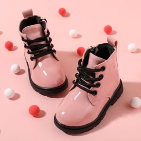 Toddler / Kid Side Zipper Lace Up Front Pink Boots