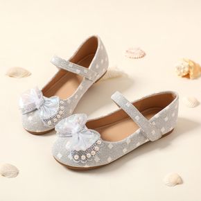 Toddler / Kid Faux Pearl Bow Decor Flats Mary Jane Shoes