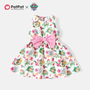 PAW Patrol Toddler Girl Floral Print Bowknot Design Sleeveless Dress