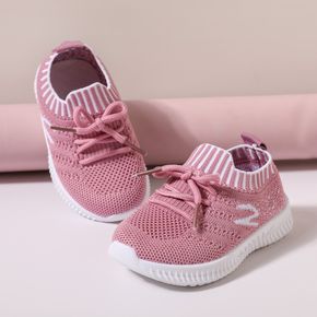 Toddler Lace Up Front Mesh Panel Knit Sneakers