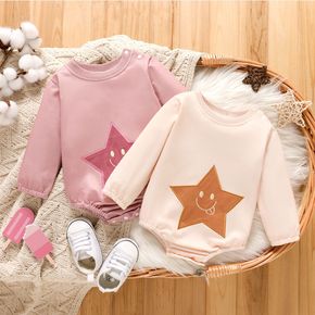 Baby Boy/Girl 95% Cotton Short-sleeve Star Embroidered Romper