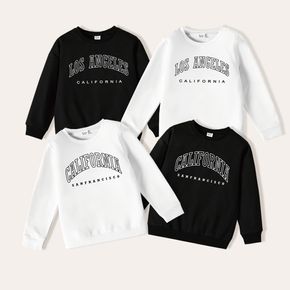Kid Boy City Theme Letter Print Cotton Pullover Sweatshirt