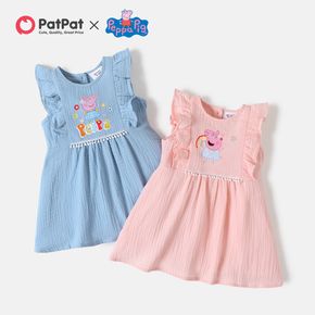 Peppa Pig Toddler Girl 100% Cotton Ruffle-sleeve Dress