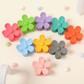 3-pack Solid Flower Shape Hair Claw for Girls