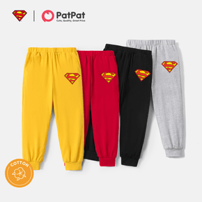 Superman Toddler Boy Logo Print Elasticized Solid Color Cotton Pants