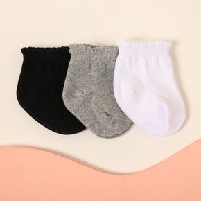3 paires de chaussettes unies froncées pour bébé