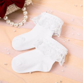 Baby / Toddler / Kid Lace Trim White Princess Socks
