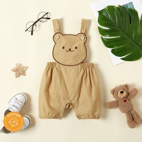 Baby Boy/Girl Cartoon Bear Design Khaki Overalls Shorts