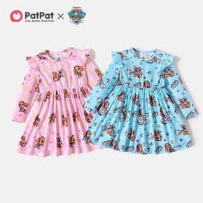 PAW Patrol Toddler Girl Allover Print Ruffled Long-sleeve Dress