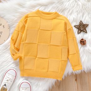 Toddler Boy Basic Textured Yellow Knit Sweater