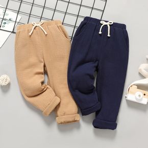 Toddler Boy 100% Cotton Solid Color Elasticized Crepe Pants