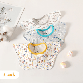 3-pack Baby Bibs Petal Shape 360° Rotate Bandana Drool Bibs for Feeding & Drooling & Teething