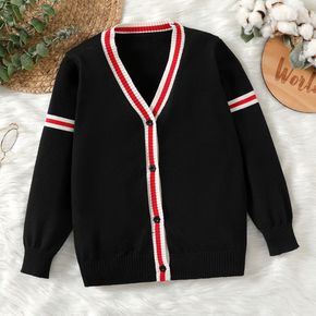 Kid Boy Preppy style Striped Button Design Knit Sweater Jacket
