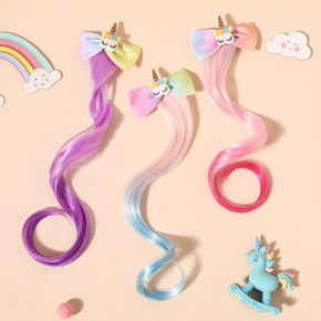 Unicorn Clip Hairpiece Hair Extension Wig Pieces for Girls