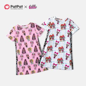 L.O.L. SURPRISE! Kid Girl Characters Allover Print Short-sleeve Dress