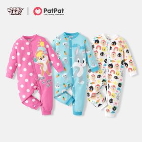 Looney Tunes Baby Boy/Girl Allover Print Long-sleeve Snap Jumpsuit