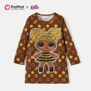 L.O.L. SURPRISE! Kid Girl Character Star Print Long-sleeve Dress