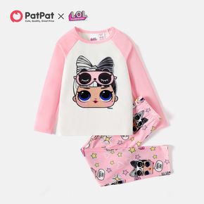 L.O.L. SURPRISE! 2pcs Kid Girl Character Print Long-sleeve Tee and Pants Pajamas Sleepwear Set