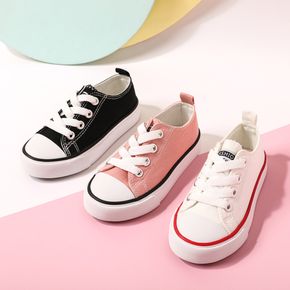 Toddler / Kid Solid Soft Sole Canvas Shoes (Letters on the heel and tongue of the shoe) (Random delivery of different soles)