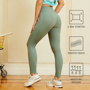 Activewear 4-way Stretch Women High Stretch Sports Leggings With Phone Pocket