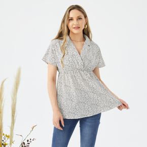 Nursing Dots Print Short-sleeve Shirt