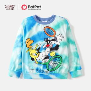 Looney Tunes Kid Boy Tie Dyed Character Print Pullover Sweatshirt