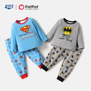 Justice League 2pcs Baby Boy 95% Cotton Long-sleeve Graphic Tee and Allover Print Pants Set