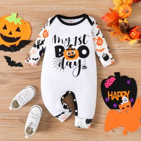 Halloween Baby Boy/Girl 95% Cotton Graphic Print Long-sleeve Jumpsuit