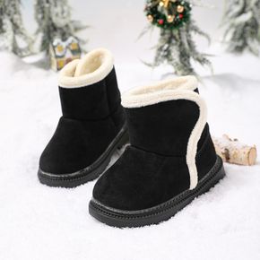 Toddler Black Minimalist Fleece-lining Boots
