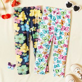 Toddler Girl Butterfly/Floral Print Elasticized Leggings