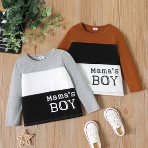 Toddler Boy Letter Print Colorblock Long-sleeve Tee