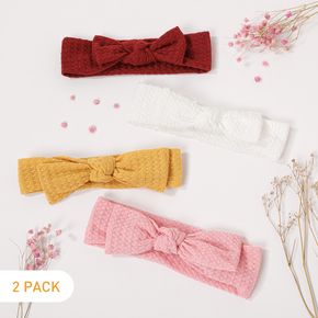 2-pack Solid Bow Knit Headband for Girls
